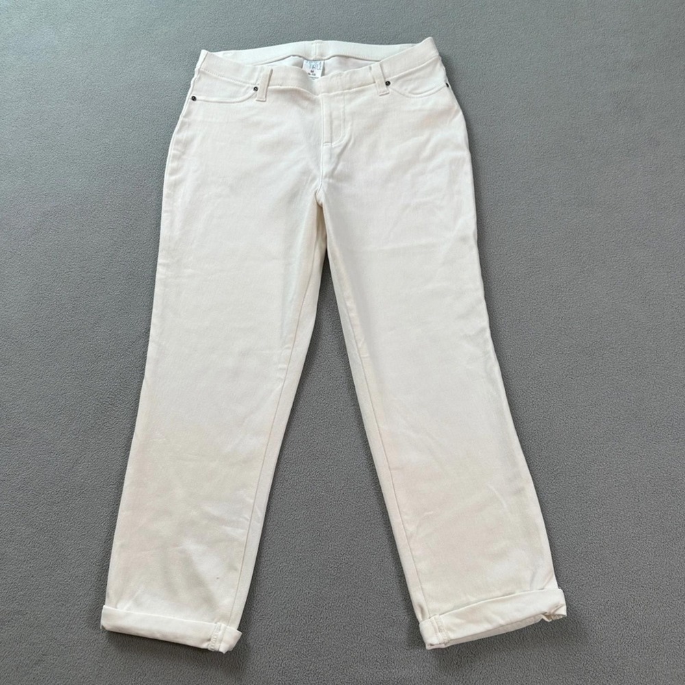 Time and Tru Women White Pull On Jeggings Size M 8-10 Stretch Straight Leg 3166